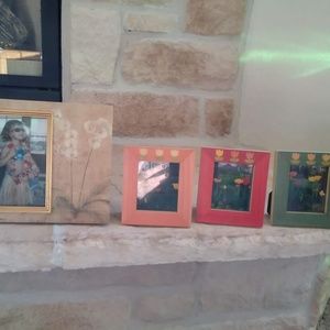 NWT - Lot of 4 wooden picture frames  +Cheri Blum